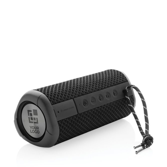 Waterbestendige speakers met logo kleur zwart