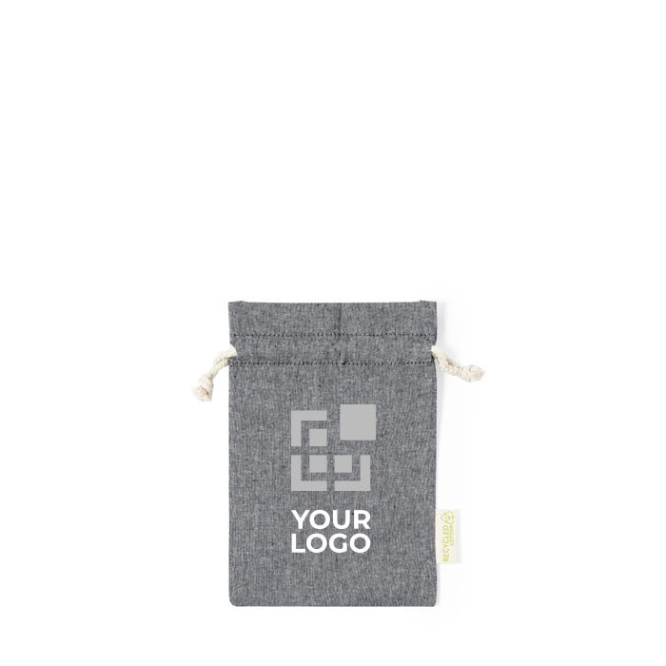 Kleine gerecycled katoenen tas met logo