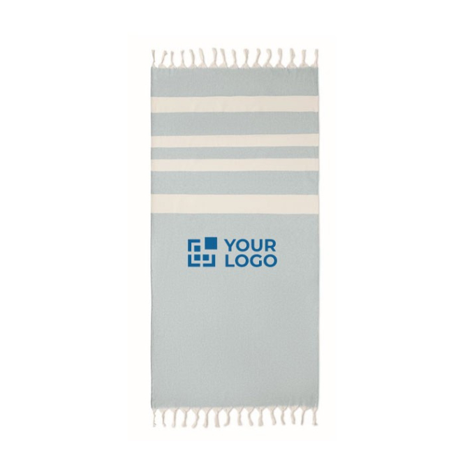 Gerecyclede handdoek Pareo Sea 140 g/m2 weergave met jouw bedrukking