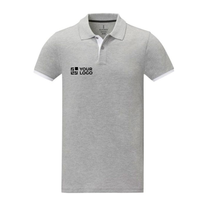 Tweekleurig katoenen poloshirt 200 g/m2 weergave met jouw bedrukking