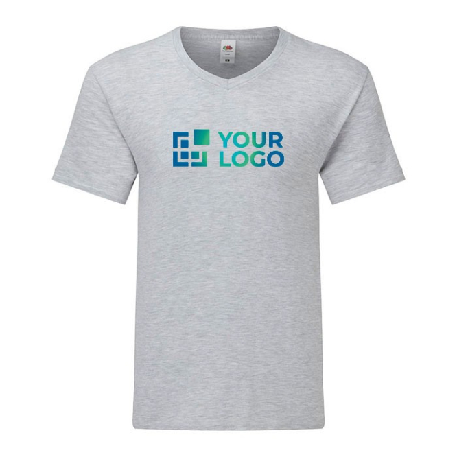 Katoenen T-shirt met V-hals 150 g/m2 kleur grijs