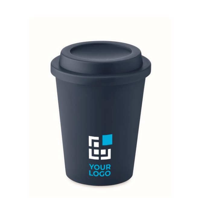 Dubbelwandige plastic bekers met logo