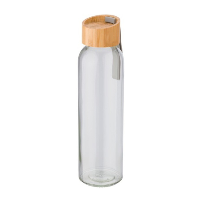 Fles met bamboe stop en lint