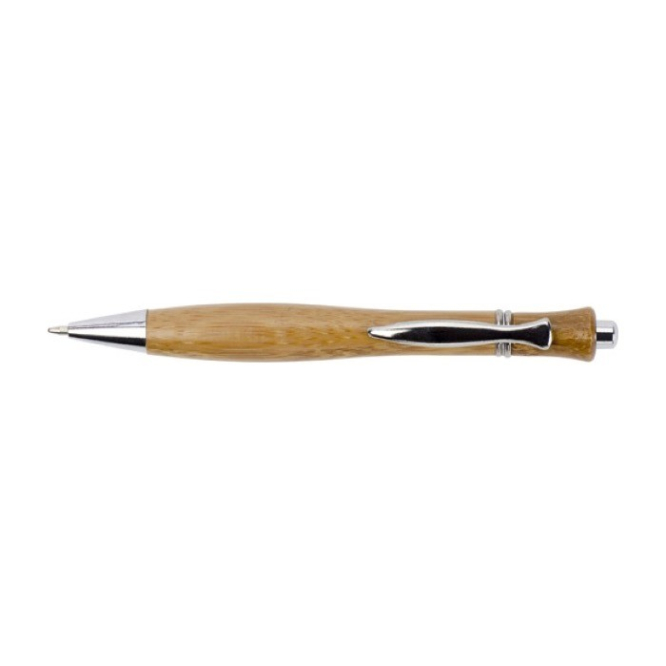 Balpen met metalen details kleur bruin eerste weergave