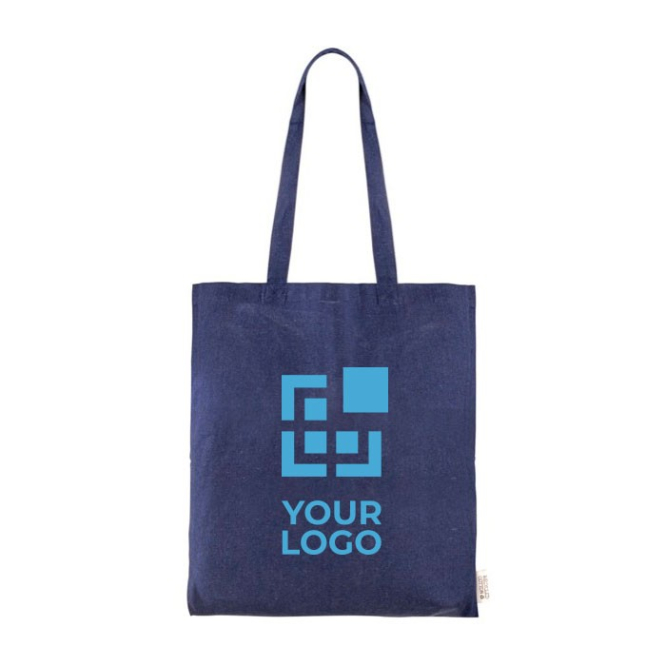 Tas van gerecycled katoen 140 gr/m2 weergave met jouw bedrukking