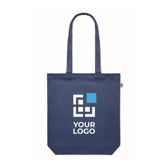 Organische canvas tas in kleur 270 g/m2 weergave met jouw bedrukking