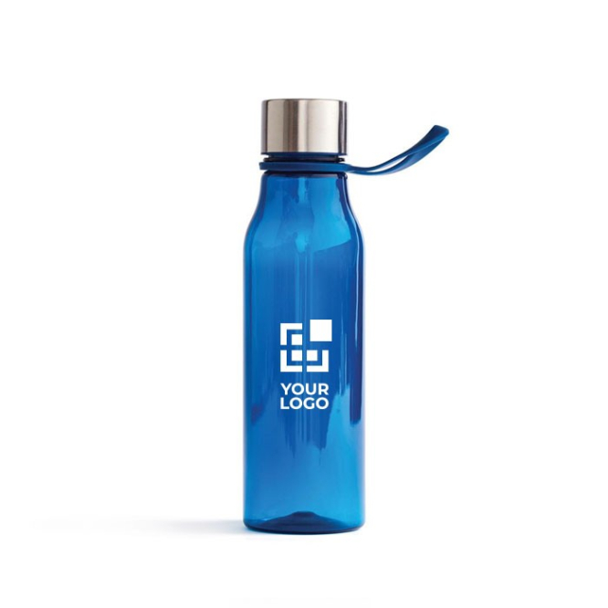 Tritan waterfles met logo en dop met draaglus