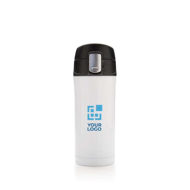 Thermische rvs koffiebekers met logo in diverse kleuren