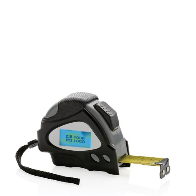 Acht meter lange autostop rolmaat met logo