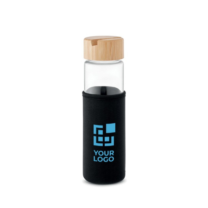 Anti-lek glazen drinkfles bedrukken met smartphonehouder 600ml