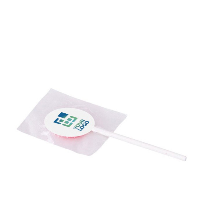 Ronde lolly van verschillende smaken met transparante folie