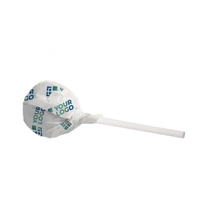 Ronde lolly in diverse smaken met aanpasbare verpakking kleur aardbei hoofdweergave