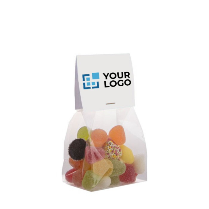 Zak jellybeansmix met aanpasbare header 100g kleur doorzichtig hoofdweergave