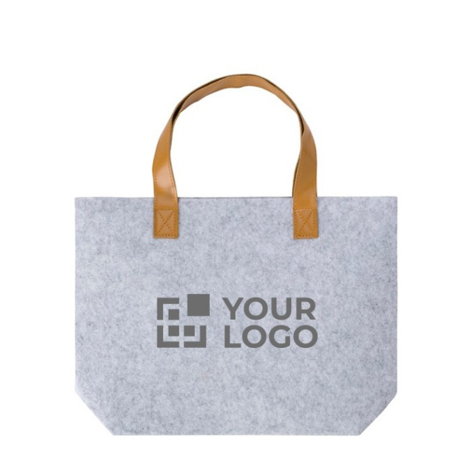 Tas van gerecycled vilt met handvatten van synthetisch leer