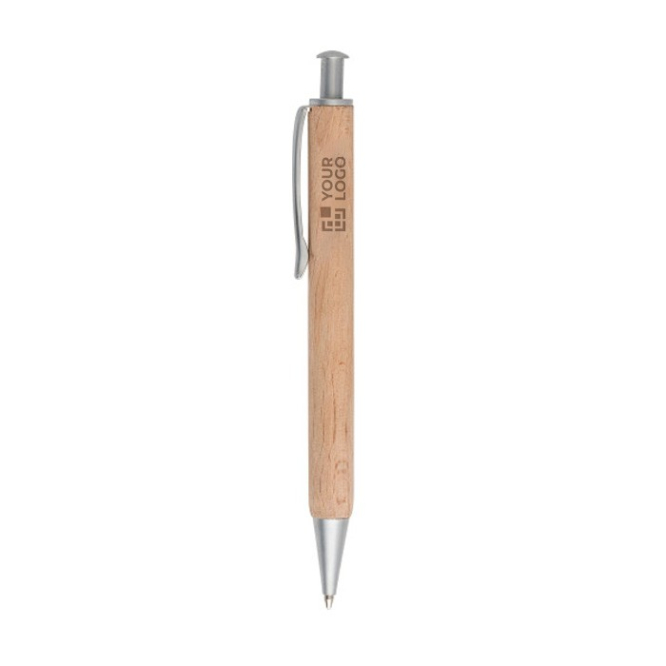 Dokumental® houten en metalen pen met blauwe inkt