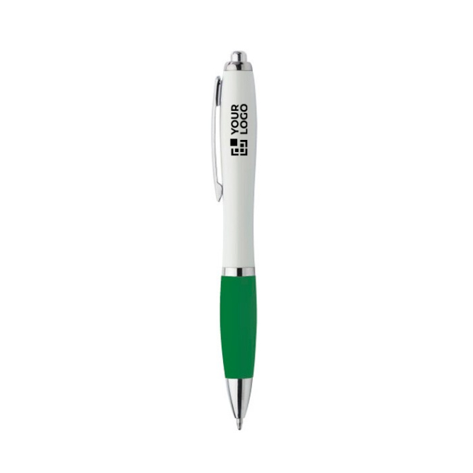 Gerecyclede ABS-pen met rubberen grip en blauwe inkt