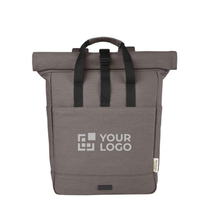 Gerecycled katoenen rugzak voor pc met roll-top cover 15”