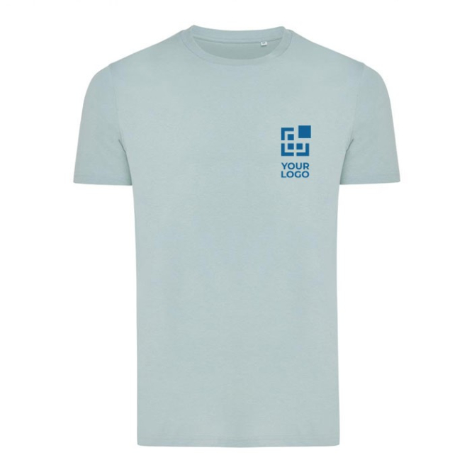 T-shirt van gerecycled en bio katoen 180 g/m2 Iqoniq Bryce kleur pastel groen met afdrukgebied