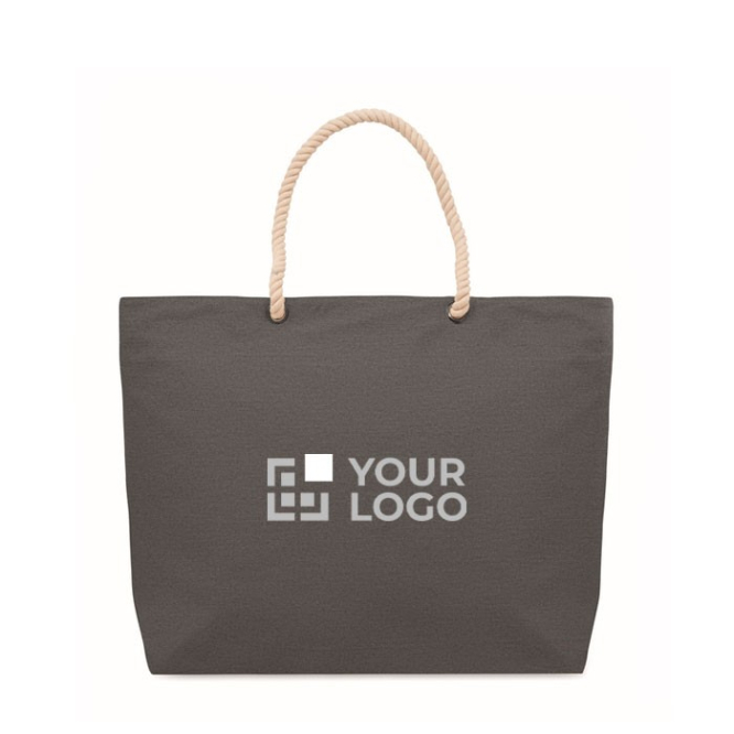 Tas van gerecycled katoen met touwhengsels, 220 g/m2