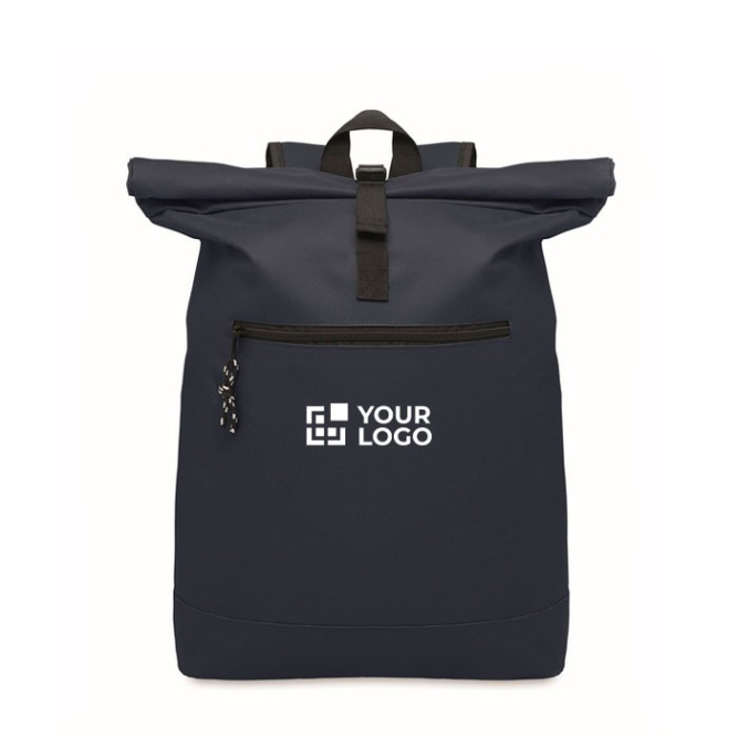 Polyester rugzak met rolsluiting voor 15'' laptop