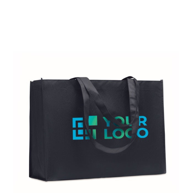 Eenkleurige non-woven RPET-tas met lange hengsels 80 g/m2