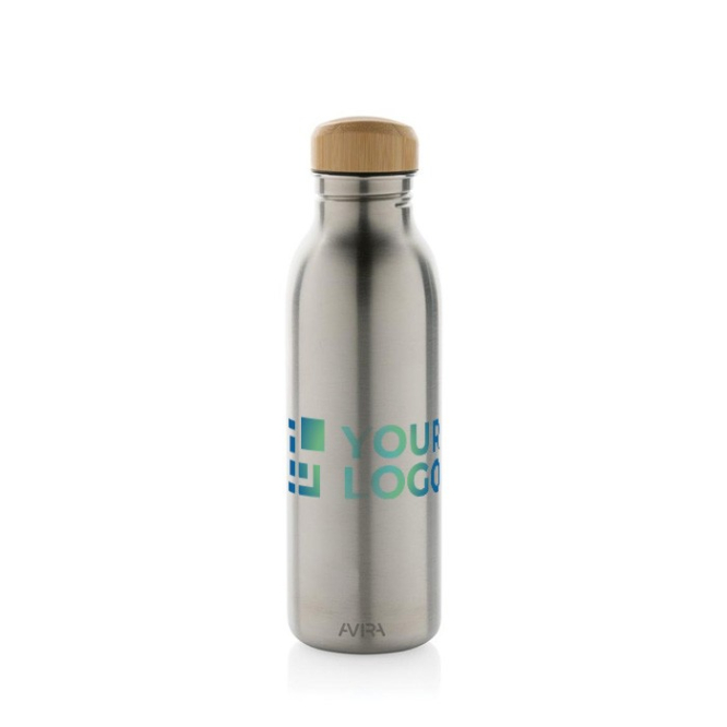 Gerecyclede roestvrijstalen fles met bamboe stop 600 ml