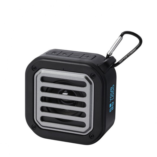Speaker van gerecycled plastic met BT en geïntegreerde zaklamp