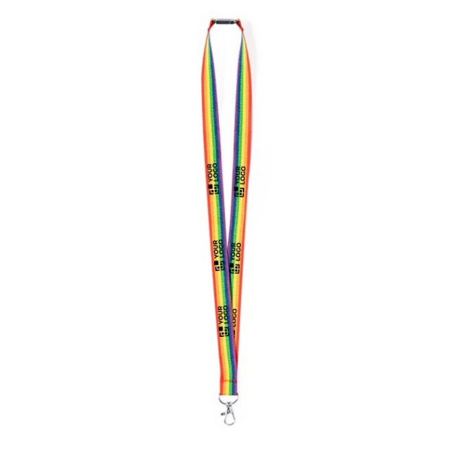 Veelkleurig polyester lanyard met metalen karabijnhaak
