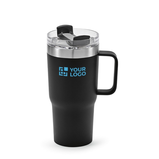 Thermosbeker van gerecycled roestvrij staal met draaideksel 580ml