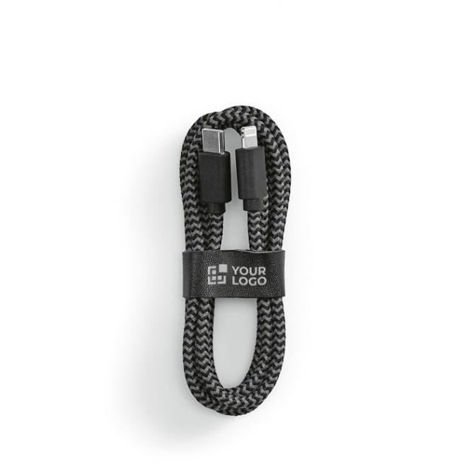Oplaadkabel van RPET van 1 meter met USB-C en Lightning poort