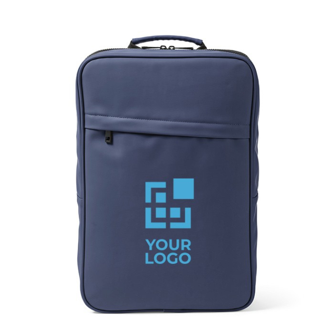 Laptoprugzak van synthetisch leer met gewatteerde rug 15,6