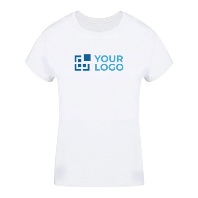 Wit dames T-shirt met ronde hals van 100% katoen 160 g/m2