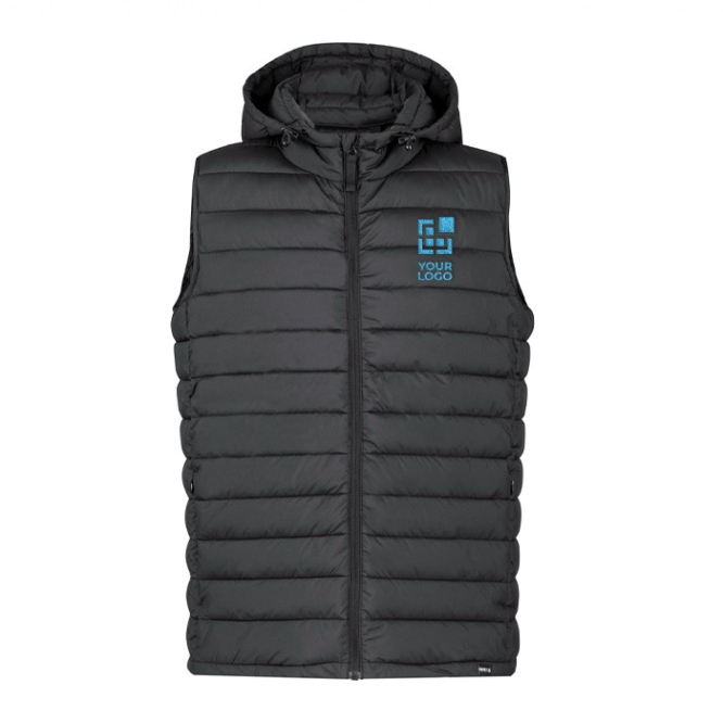 Waterdichte bodywarmer van 100% RPET met verstelbare capuchon