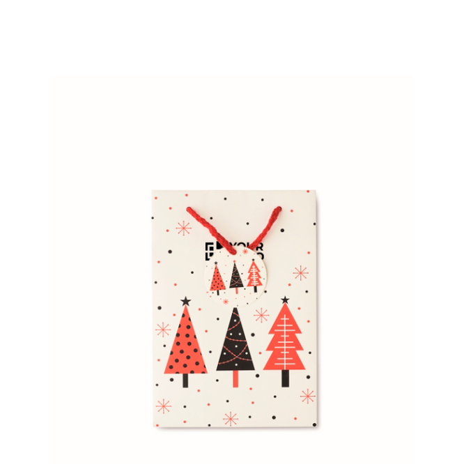 Kleine cadeauzak van papier met kerstthema