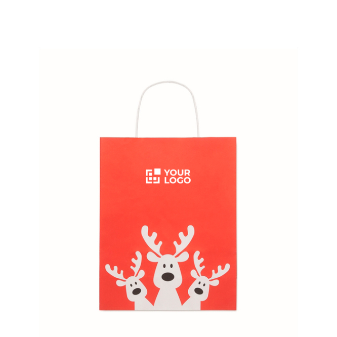 Kleine kerst cadeauzak van papier, gemaakt in de EU