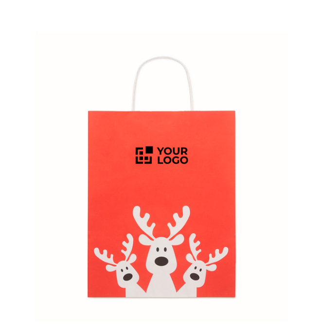 Middelgrote kerst geschenkzak van papier, gemaakt in de EU