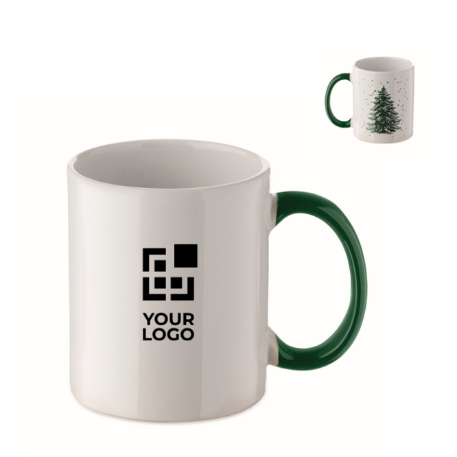 Keramische mok met kerstdesign en passend handvat 300ml