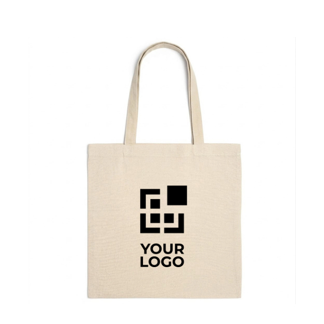 Natuurlijke katoenen tas met stevige lange hengsels 240 g/m²