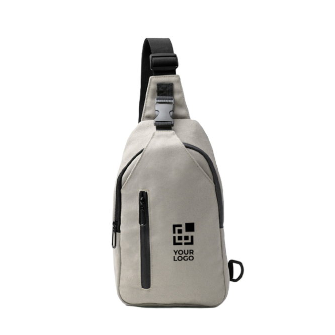 Crossbodytas van katoen met ritsen en verstelbare band