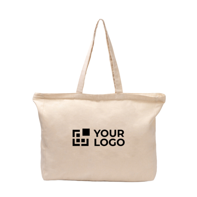 Katoenen tas met ritssluiting en bodemvouw 230 g/m2