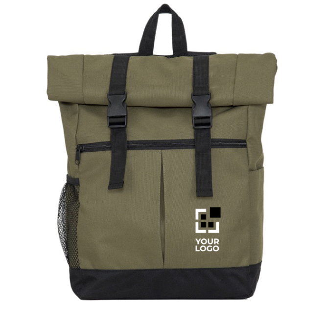 Rugzak van polyester 900D met oprolbare klep en sluitbanden