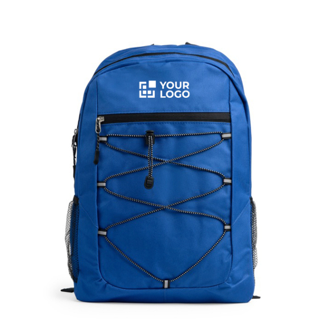 Sportieve polyester rugzak 600D met ritssluiting aan de voorkant