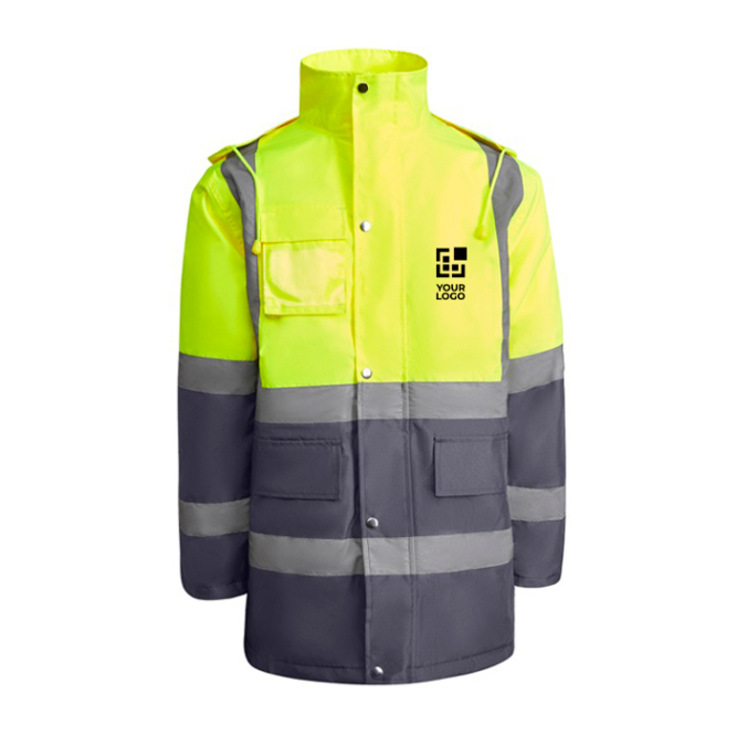Gevoerde werkparka met hoge zichtbaarheid 395 g/m² Roly Merak 