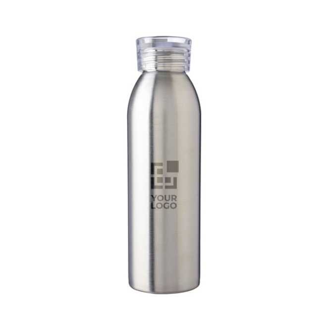 Gerecyclede rvs fles met dop en bijpassende draagriem, 650 ml