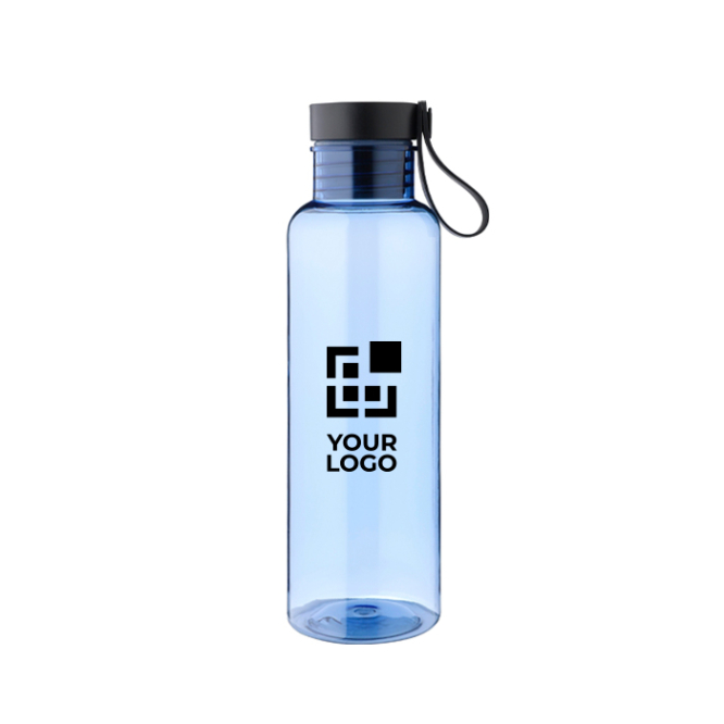 RPET-drinkfles met bamboe detail en draaglus in de dop 750ml