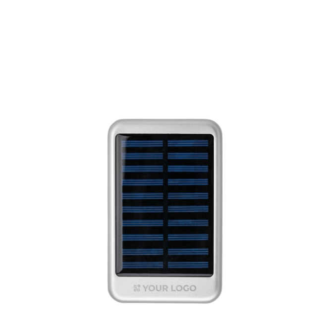 Zonne-energie powerbank van aluminium met gekleurde randen 4.000 mAh