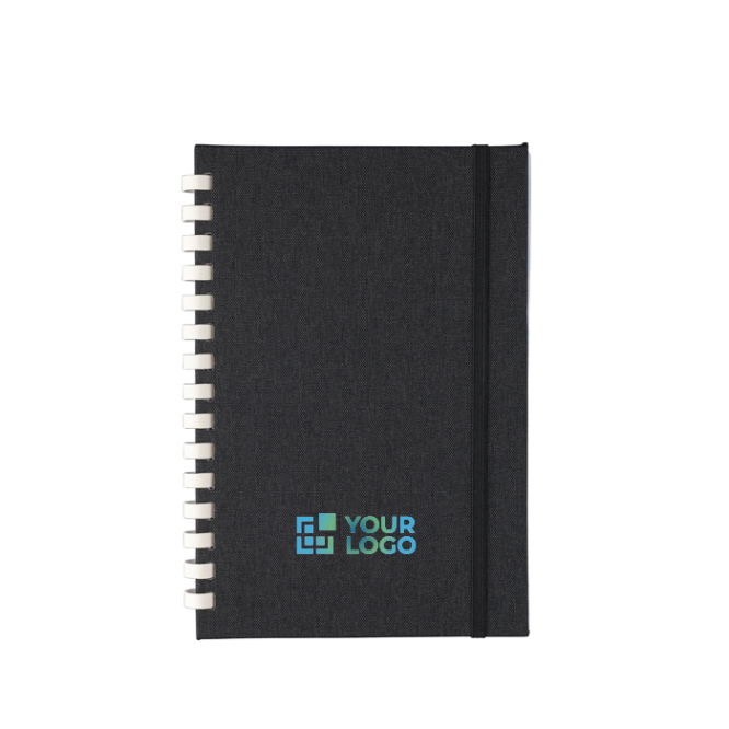 A5 notitieboek van RPET met witte spiraalbinding, gelinieerd