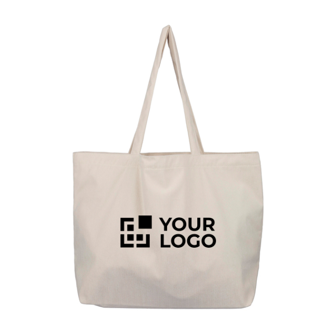 Ribfluwelen tas met binnenvak en lange hengsels