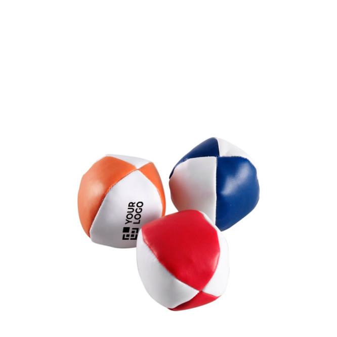Set van 3 jongleerballen van PVC in katoenen zakje