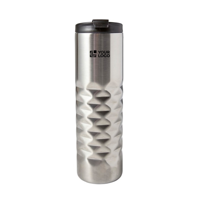 RVS thermosbeker met textuur aan de onderkant, 460 ml